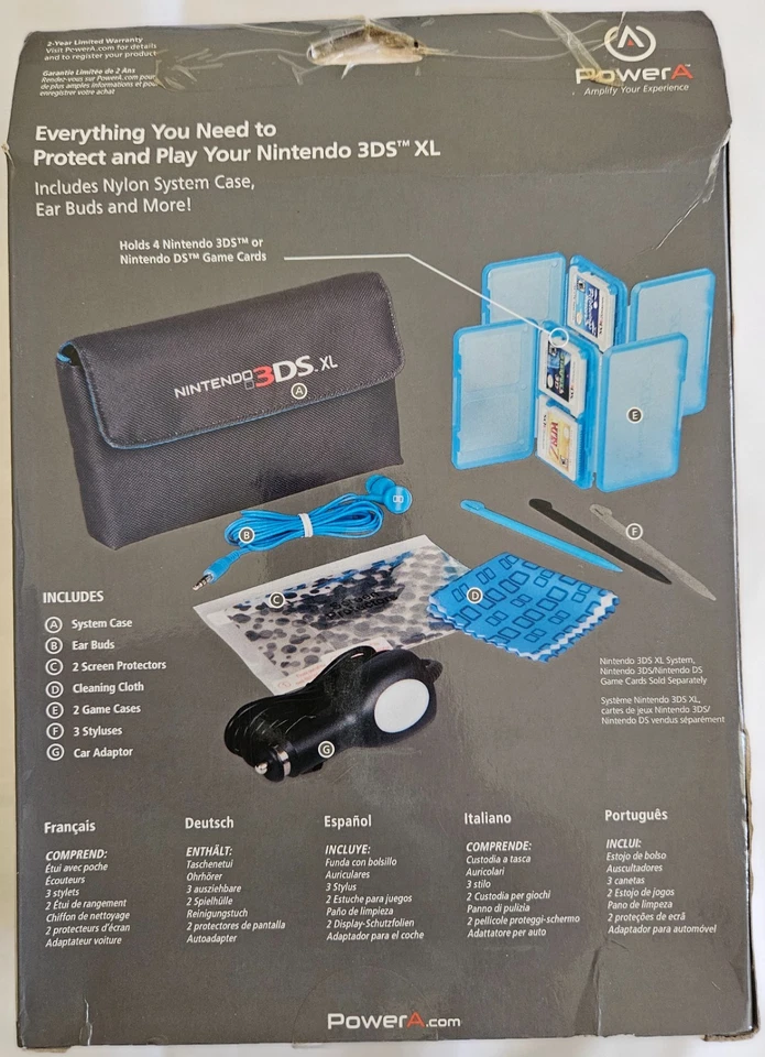 New PowerA Starter Kit for Nintendo 3DS XL - Blue - Sealed Package (Aged Blister - Image 3 of 4