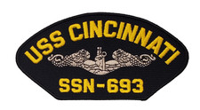 USS CINCINATTI SSN-693 (SILVER DOLPHINS) Patch - Veteran Owned Business