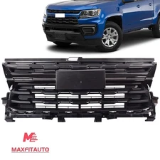 Front Upper Grille Grill W/ Gloss Black Trim For Chevrolet Colorado 2021-2022