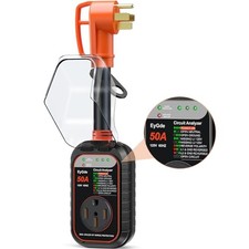 RV Surge Protector 50 Amp, RV Circuit Analyzer with Waterproof 50Amp-Orange