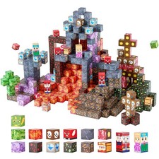 VEVOR Magnetic Blocks, 150 PCS Dark Castle Set, Magnetic Building Cubes for Kids