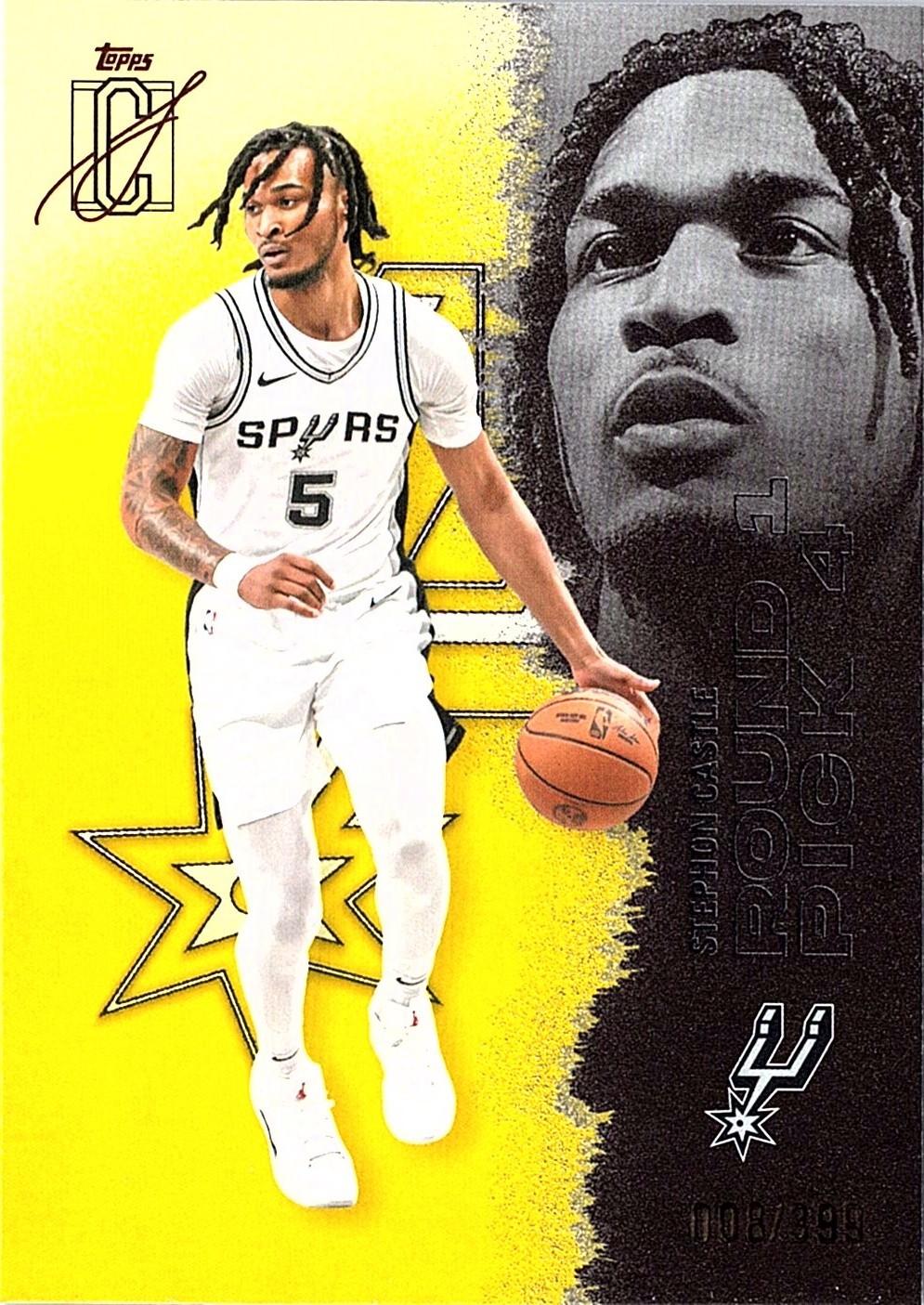 2025-26 Topps Signature Class #53 Stephon Castle Yellow #/399