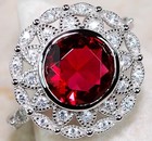 5CT Heat Treated Rubellite Tourmaline 925 Solid Sterling Silver Ring Sz 8 &6-2 — photo 1