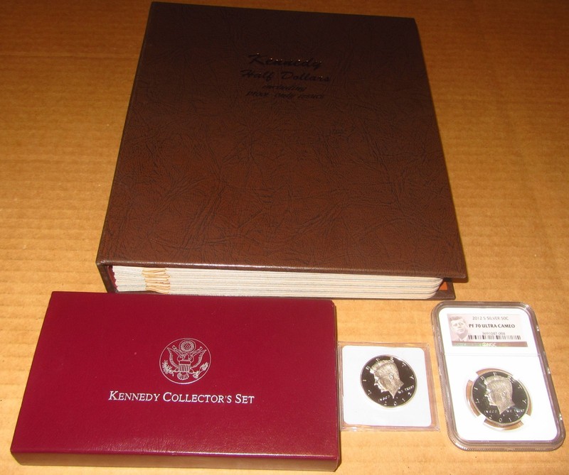 1964 to 2012-S Kennedy Half Dollar set BU to PF 70 DCAM. w/1998 JFK Matte finish