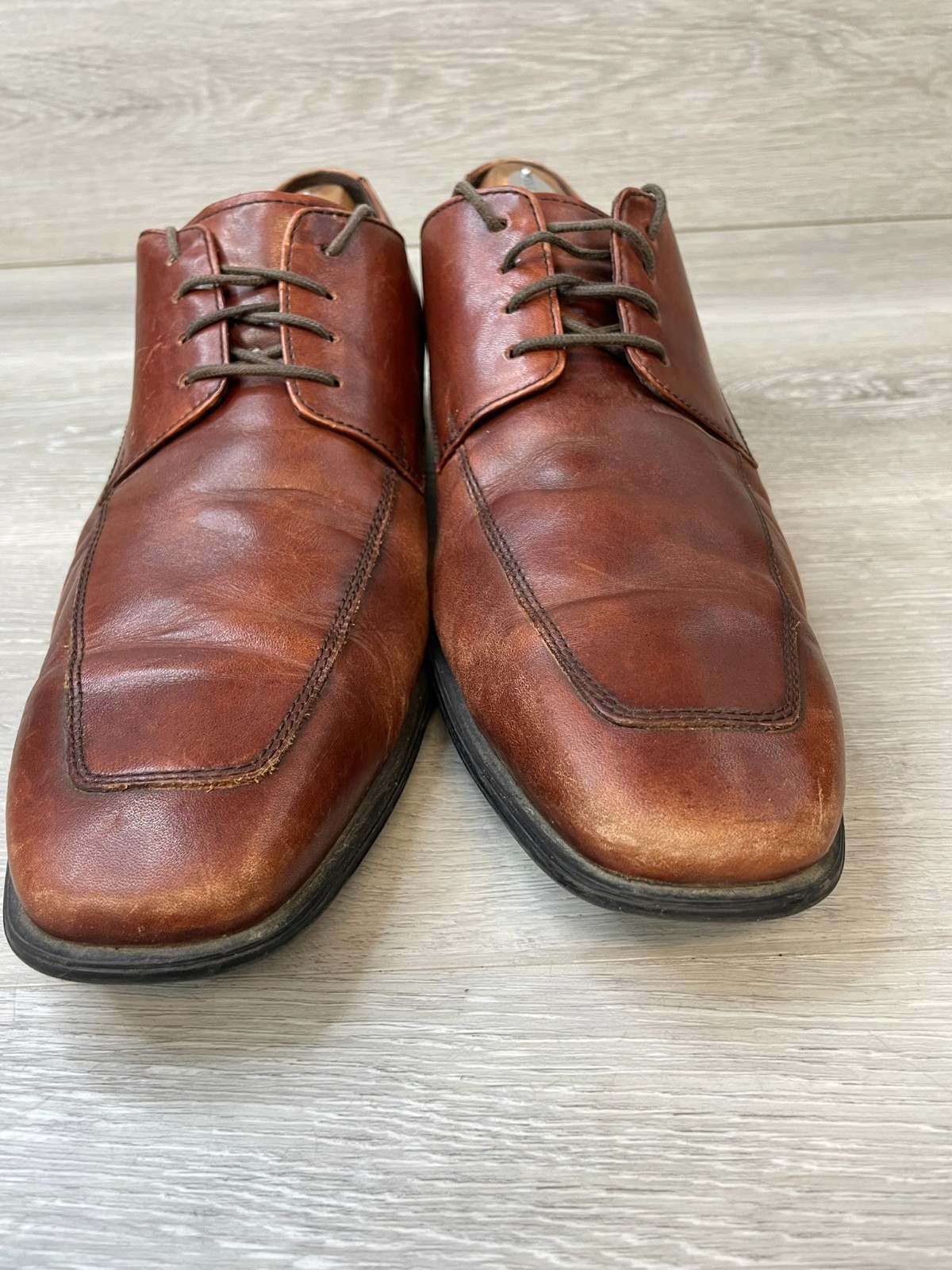 SAOLA Scarpe Cole Haan Henry Grand da uomo 10 5 in pelle derby marrone tacco a blocco formale