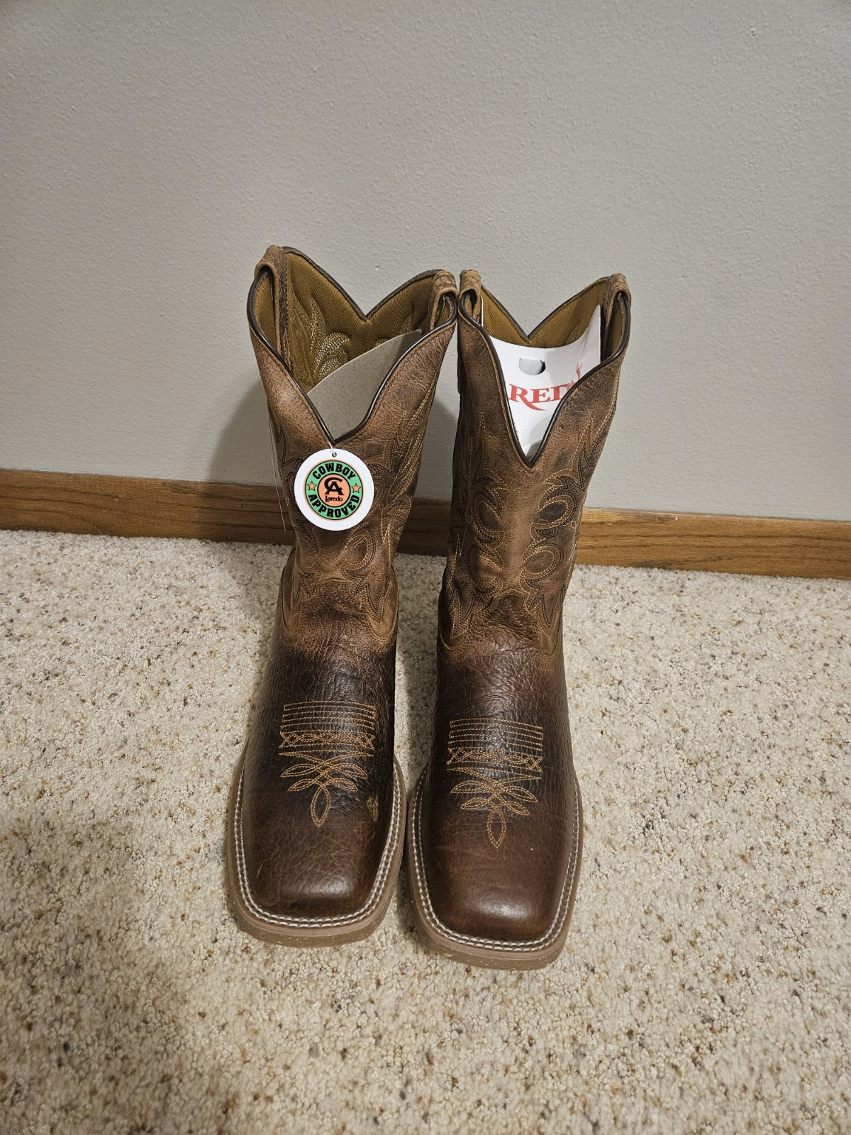 Laredo Mens Rancher Stockman Western Boot in Broad Square Toe Size 13 EW