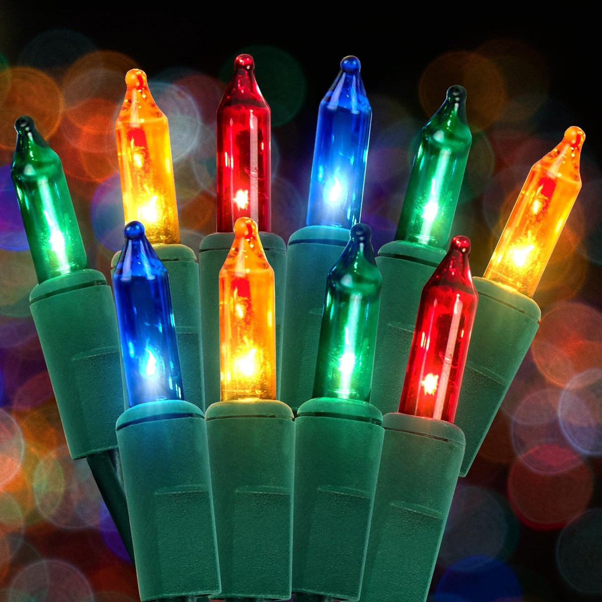 christmas lights with cigarette lighter plug 100 Count Multicolor in, Colored Christmas String Light heavy rain 5mm Warm White LED Christmas
