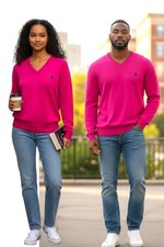 EXPRESS MEN'S V- NECK, VIBRANT PINK COTTON SWEATER, XL, NWT