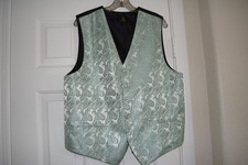 Best Tuxedo For Any Occasion Size L Black Green Paisley Design Vest
