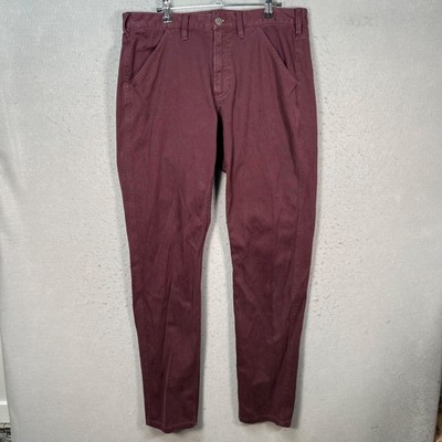 Bonobos Mens Size 33 Burgundy Slim Fit Chinos Cotton Blend Pants
