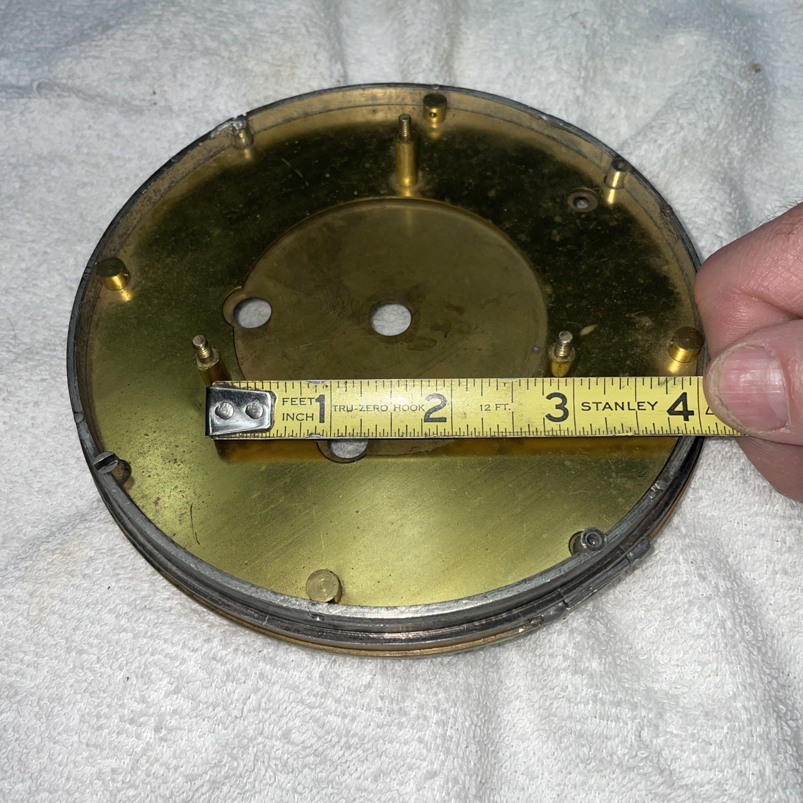 HERSCHEDE CLOCK DIAL Complete￼W/Bezel,Glass & MOUNTING POSTS