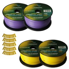 Harmony Car Primary 12 Gauge Power or Ground Wire 400 Feet 4 Rolls Yellow Purple