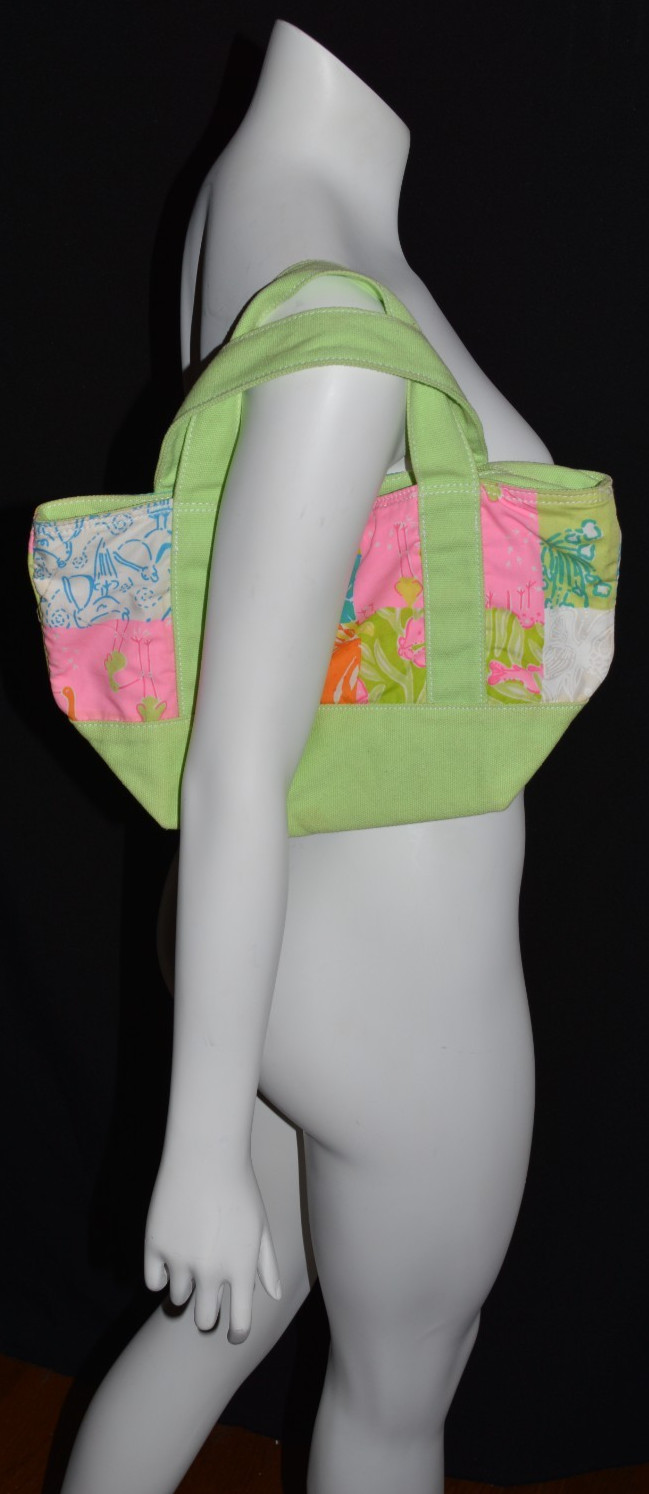 VINTAGE LILLY PULITZER SMALL PATCHWORK CANVAS TOT… - image 1