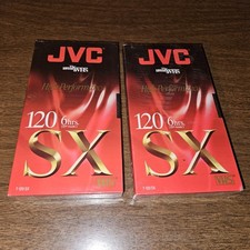 JVC SX T-120 High Performance Blank VHS Tapes 6 Hour 2-Pack - NEW  SEALED