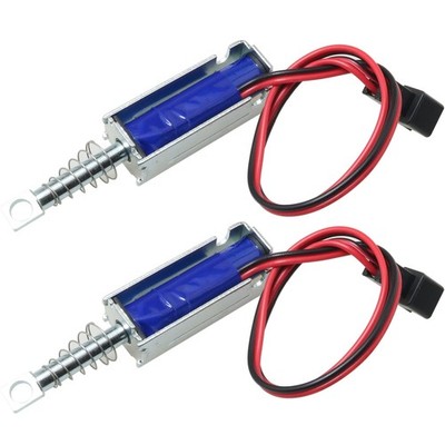 MEETOOT 2Pcs SM0537 DC12V-2A 5N Push Pull Type Open Frame Solenoid Electromagnet