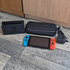 Nintendo Switch Console Neon Red/Blue Joy-Con w/ Dock AC Adapter & Case