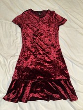 Forever 21 Form Fitted Red Velvet Dress Size Small