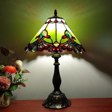 Tiffany Lamp Green Baroque Style Stained Glass Table Lamp 12X12X19 Inches 3 -Way