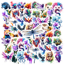 50pcs Stickers Vibrant Kids Stickers Toy Animal Stickers DIY Stickers For Kids