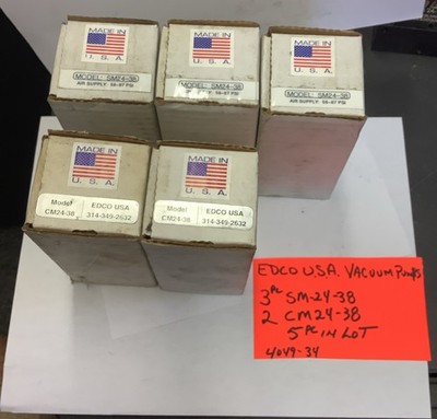 EDCO USA Vacuum Pump air Supply, SM24-38 (3pc) CM24-38(2pc) 4049-34