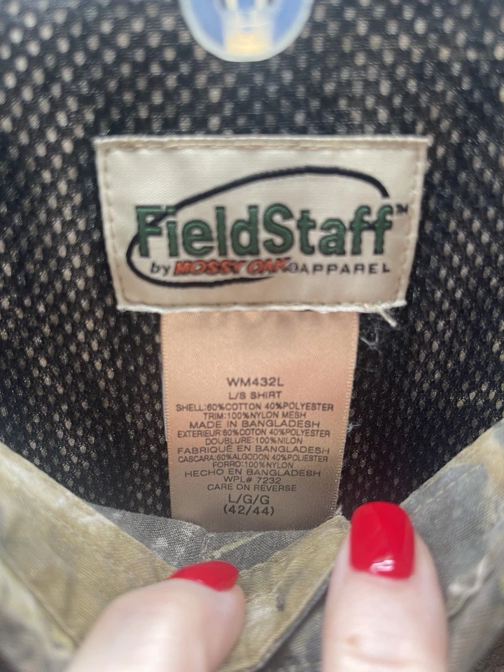 Camisa de Caza Camuflada Ventilada Personal de Campo Roble Mossy Grande De Colección Años 90 Para Hombres Abotonada Foto 2 de 4