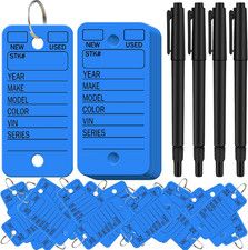 500 Pcs Key Tags with Labels Car Dealership Key Tags with Rings Blank Shop Label