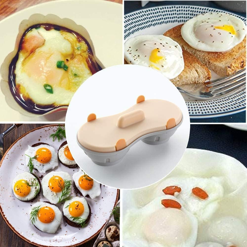 Egg Poacher Microwavable, Egg Steam with Measure Cup Dishwashable, Egg Maker Poa