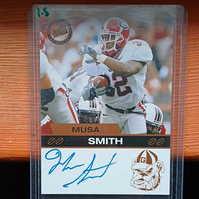 Press Pass 2003 Draft Pick Musa Smith Georgia Bulldogs Auto Insert #00