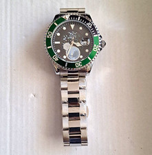 Velaro Diver Watch Black Dial Quartz Date Green/Black Bezel 40mm Steel 100m