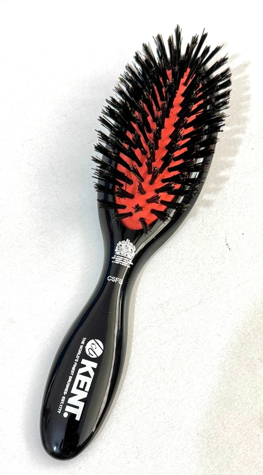 Kent CSFS Classic Shine Small Pure Black Bristle Hairbrush - Made in England - Image 3 of 4