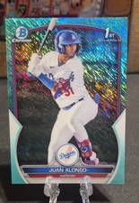 2023 Bowman - Chrome Prospects Juan Alonso #BCP-137 Aqua Shimmer Refractor /125