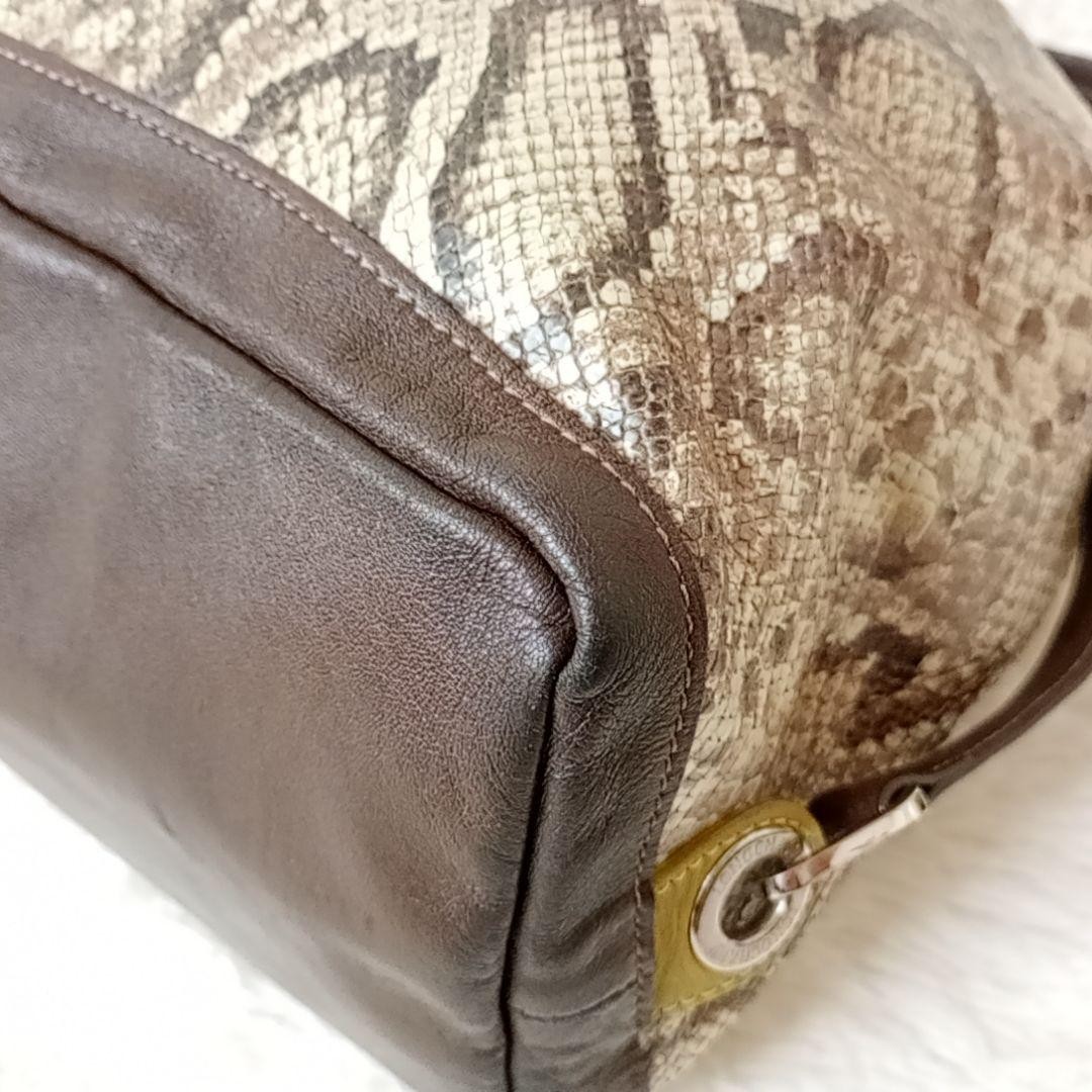 Rare Longchamp Tote Bag Python Pattern  Leather S… - image 10