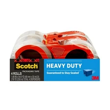 Scotch 3850 Heavy-Duty Packaging Tape 1.88" x 54.6yds 3" Core Clear 4/Pack