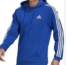 adidas men Essentials Fleece 3-Stripes Full-Zip Hoodie
