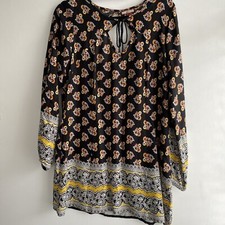 Joe Browns Size 12 Ladies Shift Tunic Dress Floral Keyhole Back  Boho