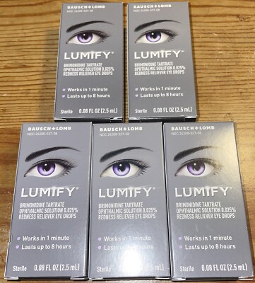 5 Bottles Of Lumify Redness Reliever Eye Drops 0.08 oz. Comes To $8.00 Each