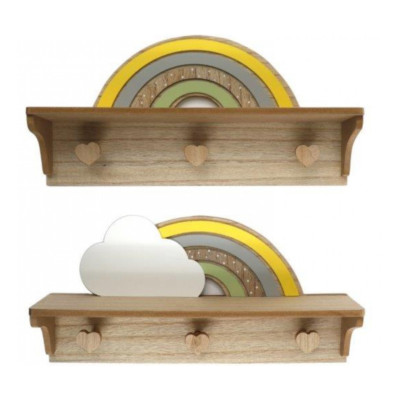 Sil Interieur zweier Set Holz Regenbogen Design Regale hübsches Kinderzimmer Zubehör
