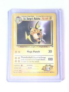 Plus Pikachu 81 Non-Holo Rare Pokemon Gym Heroes 28/132 Lt Surge’s Raichu