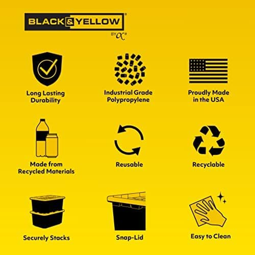 BLACK & YELLOW®, 27-Gallon Heavy Duty Tough Storage Container & Snap-Tight Lid, - Picture 9 of 12