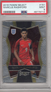 2016-17 Panini Select Soccer Marcus Rashford Rookie RC #151  PSA 9