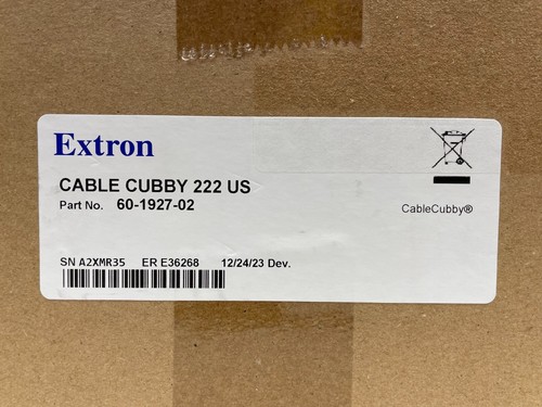 Extron 60-1927-02 Cable Cubby 222 Cable Access Enclosure AV Connectivity/Power - Picture 2 of 4