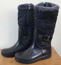 Henry Ferrera Navy Blue Snow Rain Fleece Lined Winter Boots Girls Kids 2.5 34