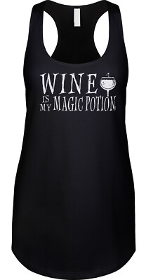 Wine Is My Magic Potion Halloween Drinking Costume Pun Joke Funny Ladies Tank