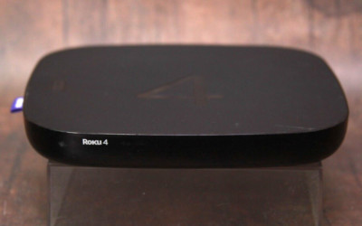 Roku 4 4400X HD & 4K UHD Streaming Media Player - Black - Tested Works!