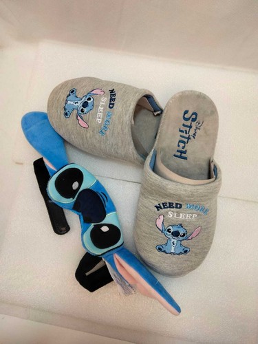 Disney Lilo & Stitch pantofole bambini set maschera occhi sonno confezione regalo di Natale - Foto 3 di 9