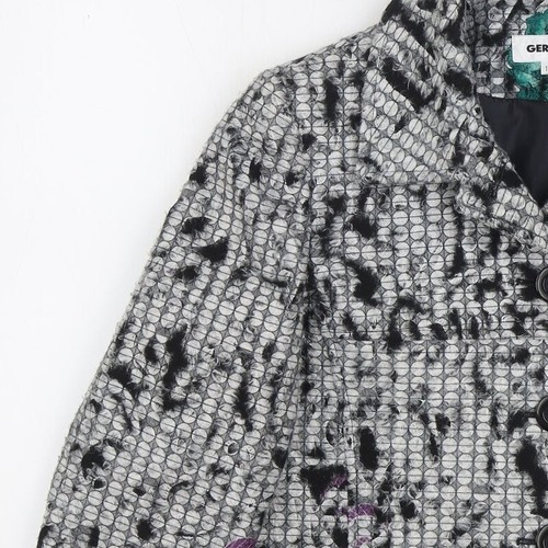 Gerard Womens Multicoloured Geometric Pea Coat Size 12 Button - Picture 6 of 12