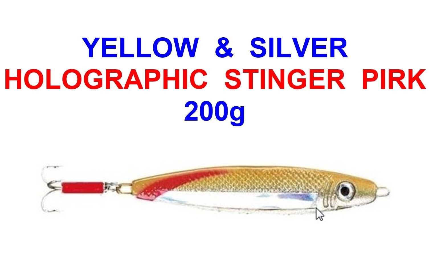 1 YELLOW 200g STINGER PIRK BOAT SEA FISHING TACKLE JIGGING LURES COD POLLOCK JIG