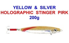 1 YELLOW 200g STINGER PIRK BOAT SEA FISHING TACKLE JIGGING LURES COD POLLOCK JIG