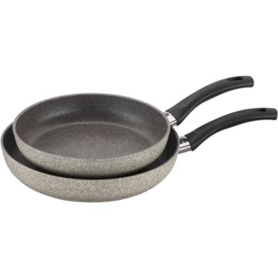 Ballarini Frying Pan Set 2-Pieces Ceramic Nonstick Round Aluminum Durable Gray