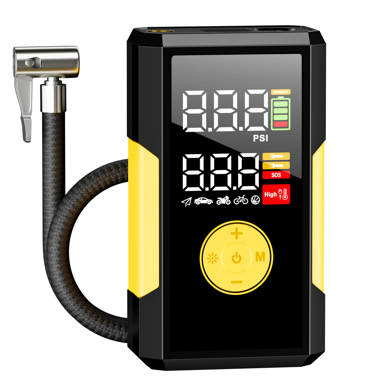 Rechargeable Cordless Tire Inflator Portable Air Pump 200 Psi
